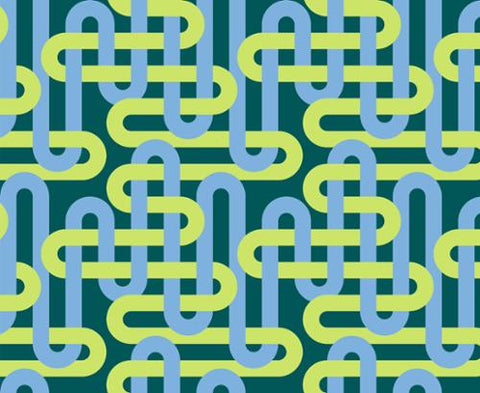 Woven Geometrics in Verdant Green -- Groove by Emily Van Hoff for Moda Fabrics