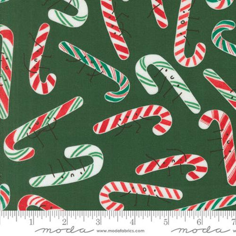 Candy Cane in Pine-- Tiny Christmas by Lizzy House -- Moda Fabrics