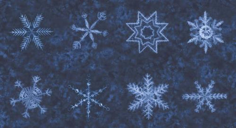Snowflake Panel 24" x 44" Panels Snowflakes Shibori  in Midnight -- Winter Chill by Debbie Maddy-- Moda Fabrics