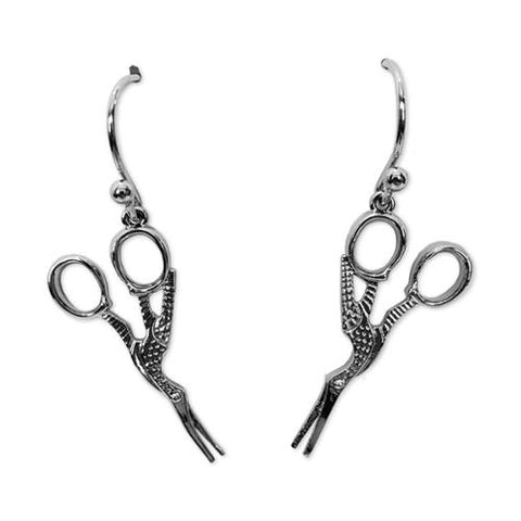 Earrings Sewing Stork Scissors