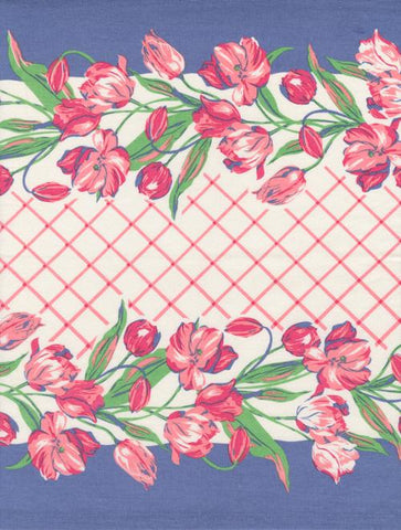 16" Classic Retro Floral Tulips Toweling -- Stacy Iest Hsu