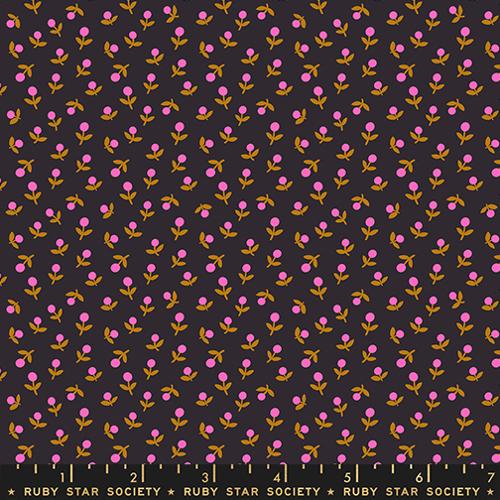 Sprout 30s Floral in Black -- Cat Nap by Alexia Abegg for Ruby Star Society -- Moda Fabrics