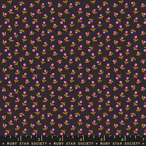 Sprout 30s Floral in Black -- Cat Nap by Alexia Abegg for Ruby Star Society -- Moda Fabrics