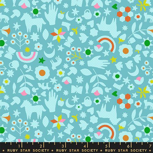 Little Luck in Turquoise -- Cat Nap by Alexia Abegg for Ruby Star Society -- Moda Fabrics