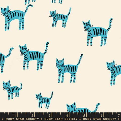 Tiger Stripes in Turquoise -- Cat Nap by Alexia Abegg for Ruby Star Society -- Moda Fabrics