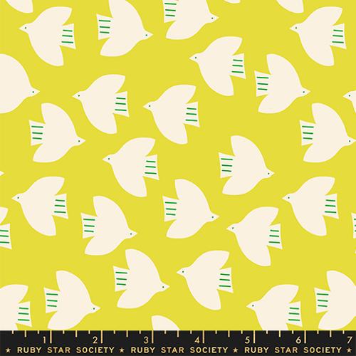 Birds in Citron -- Cat Nap by Alexia Abegg for Ruby Star Society -- Moda Fabrics