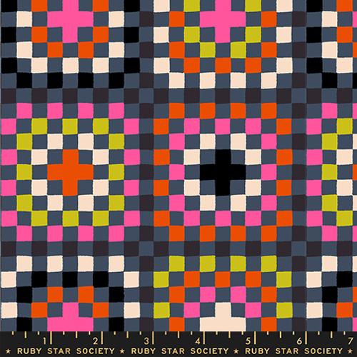 Granny Square Rayon in Black -- Cat Nap by Alexia Abegg for Ruby Star Society -- Moda Fabrics