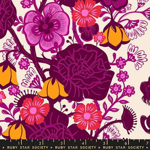 Rabbit Hole Damask Floral in Shell -- Hello Alice by Sarah Watts for Ruby Star Society -- Moda Fabrics