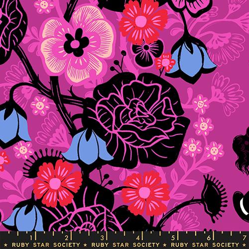 Rabbit Hole Damask Floral in Berry -- Hello Alice by Sarah Watts for Ruby Star Society -- Moda Fabrics