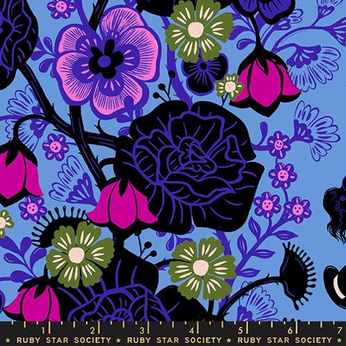 Rabbit Hole Damask Floral in Lindley Blue -- Hello Alice by Sarah Watts for Ruby Star Society -- Moda Fabrics