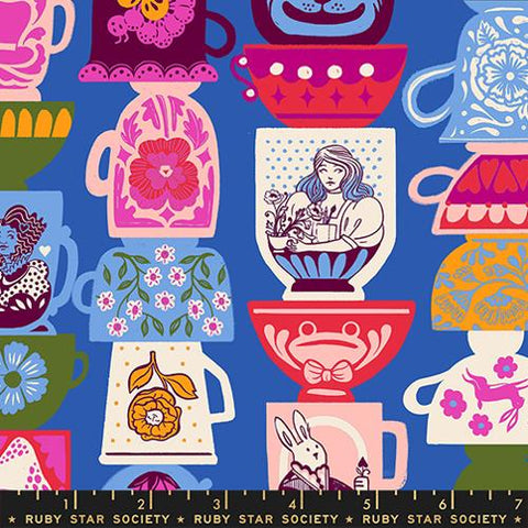 Tea Party in Blue Ribbon -- Hello Alice by Sarah Watts for Ruby Star Society -- Moda Fabrics