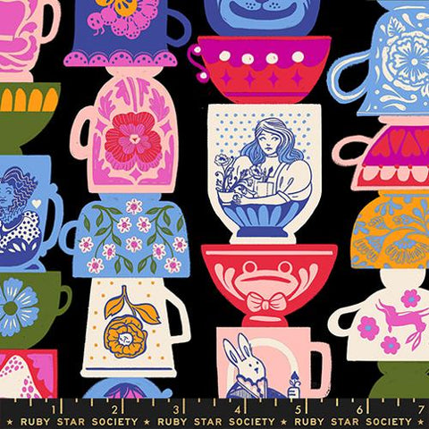 Tea Party in Black -- Hello Alice by Sarah Watts for Ruby Star Society -- Moda Fabrics