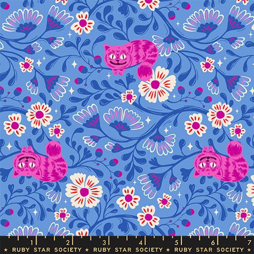 Cheshire Cats in Lindley Blue -- Hello Alice by Sarah Watts for Ruby Star Society -- Moda Fabrics