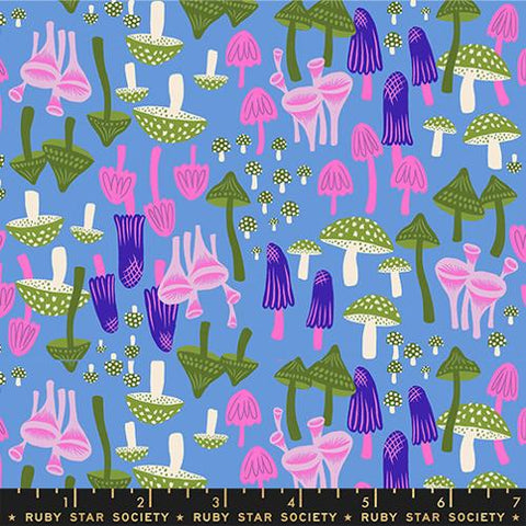 Mushroom Land in Lindley Blue -- Hello Alice by Sarah Watts for Ruby Star Society -- Moda Fabrics