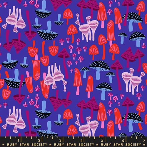 Mushroom Land in Blacklight -- Hello Alice by Sarah Watts for Ruby Star Society -- Moda Fabrics