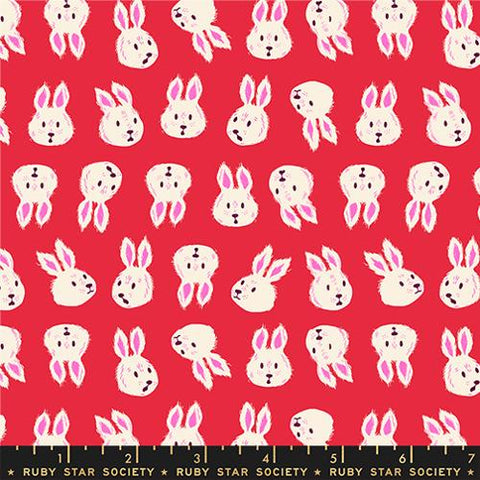 Rushing Rabbit in Ruby -- Hello Alice by Sarah Watts for Ruby Star Society -- Moda Fabrics