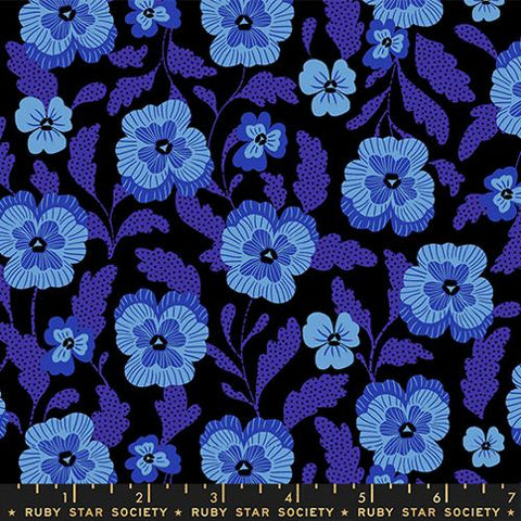 Violets Florals in Black -- Hello Alice by Sarah Watts for Ruby Star Society -- Moda Fabrics