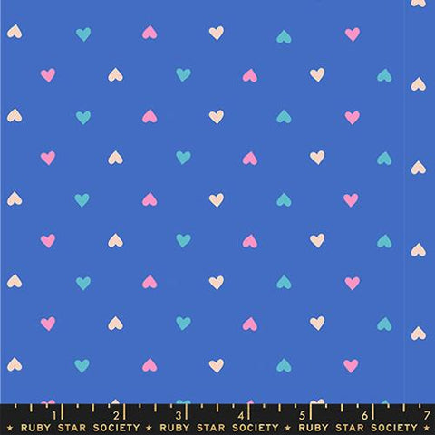 Hearts Ditsy Blender in Lapis --Best Day Ever by Melody Miller for Ruby Star Society -- Moda Fabric