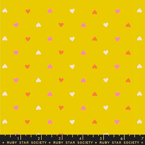 Hearts Ditsy Blender in Golden Hour --Best Day Ever by Melody Miller for Ruby Star Society -- Moda Fabric