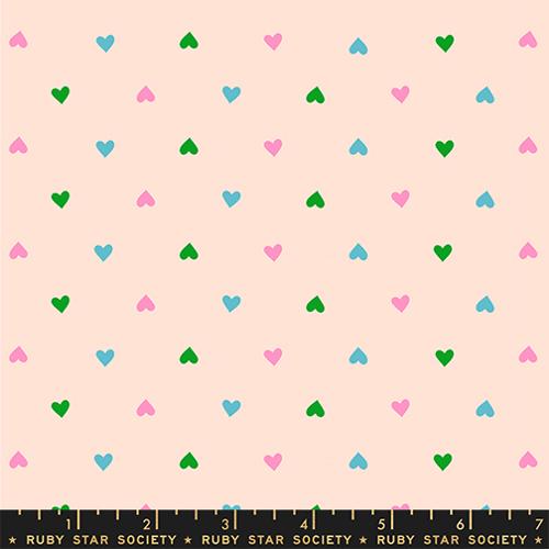 Hearts Ditsy Blender in Peach Cream --Best Day Ever by Melody Miller for Ruby Star Society -- Moda Fabric