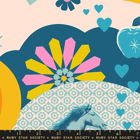 Kitsch Retro in Dark Teal -- Best Day Ever by Melody Miller for Ruby Star Society -- Moda Fabric