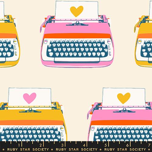 Typewriters in Natural -- Best Day Ever by Melody Miller for Ruby Star Society -- Moda Fabric