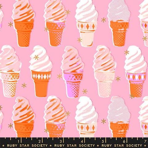 Ice Cream in Metallic Posy -- Best Day Ever by Melody Miller for Ruby Star Society -- Moda Fabrics