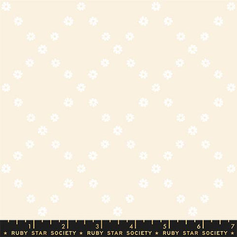 Diamond Flowers in White on Natural -- Best Day Ever by Melody Miller for Ruby Star Society -- Moda Fabrics