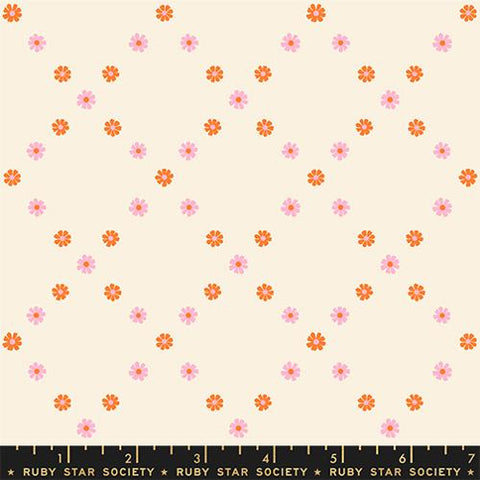 Diamond Flowers in Posy Orange -- Best Day Ever by Melody Miller for Ruby Star Society -- Moda Fabrics