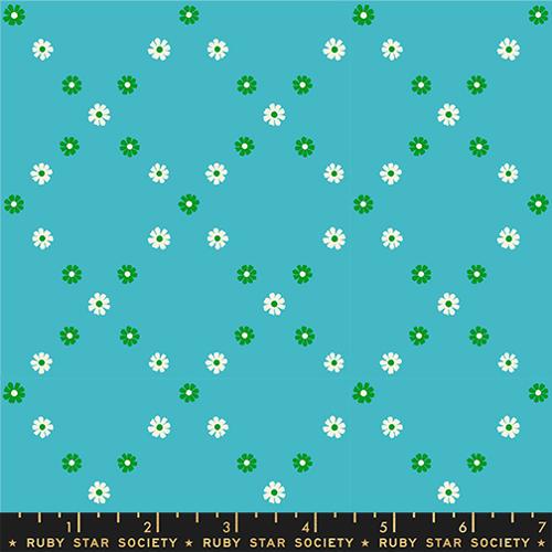 Diamond Flowers in Dark Turquoise -- Best Day Ever by Melody Miller for Ruby Star Society -- Moda Fabrics