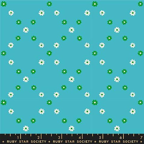 Diamond Flowers in Dark Turquoise -- Best Day Ever by Melody Miller for Ruby Star Society -- Moda Fabrics