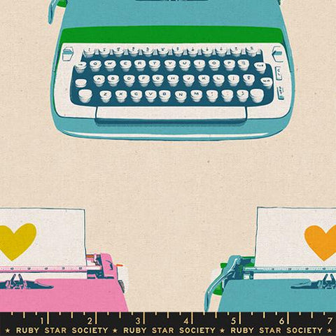 Typewrites in Natural Canvas -- Best Day Ever by Ruby Star Society -- Moda Fabric