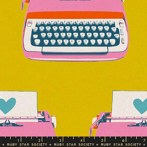 Typewrites in Golden Canvas -- Best Day Ever by Ruby Star Society -- Moda Fabric