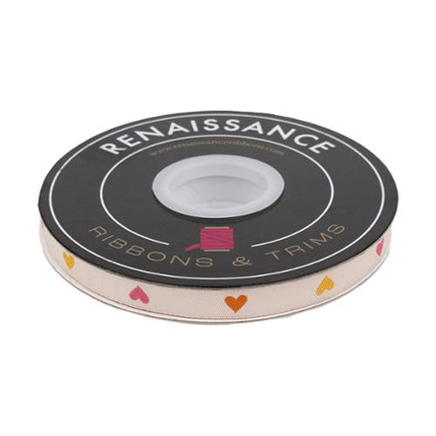Ribbon Hearts in Shell 3/8" -- Renaissance Ribbons