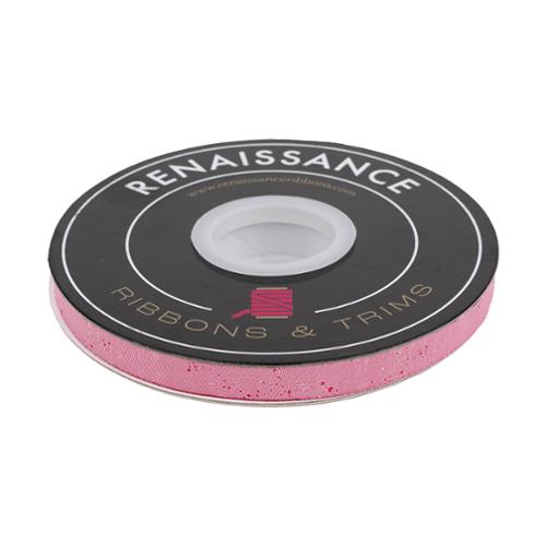 Ribbon Speckled in Pink 3/8" -- Renaissance Ribbons