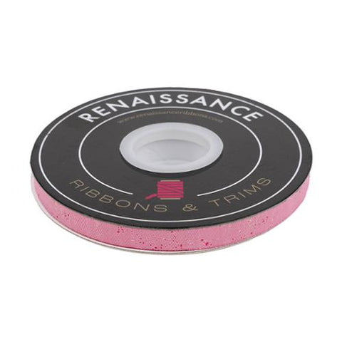 Ribbon Speckled in Pink 3/8" -- Renaissance Ribbons
