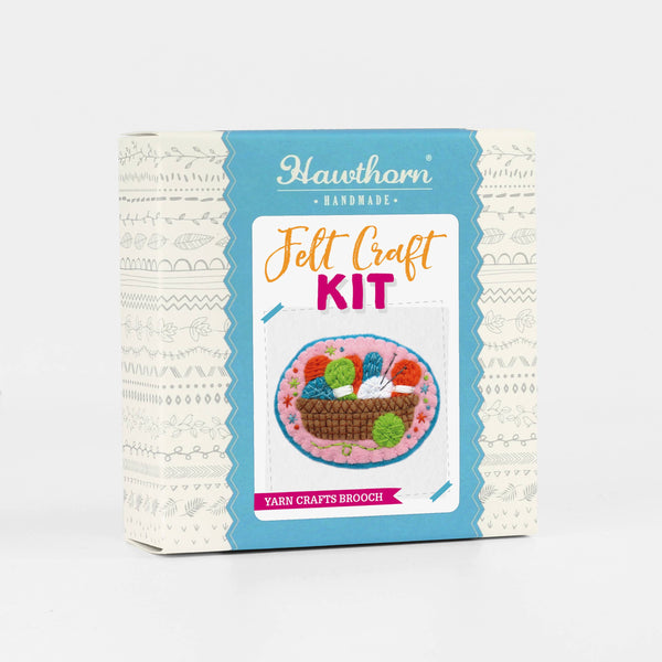 Knitting Basket Felt Craft Brooch Kit | Complete Craft Kit