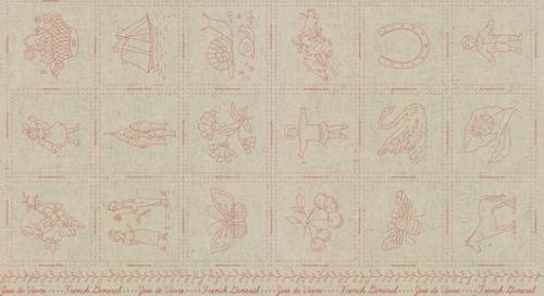 Joie De Vivre Broderie Rouge Panel --  French General for Moda Fabrics