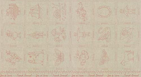 Joie De Vivre Broderie Rouge Panel --  French General for Moda Fabrics
