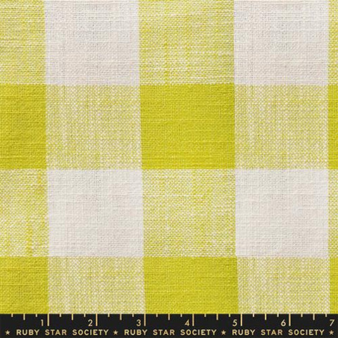 16" Sunshine Toweling Citron Checkers -- Alexia Abegg