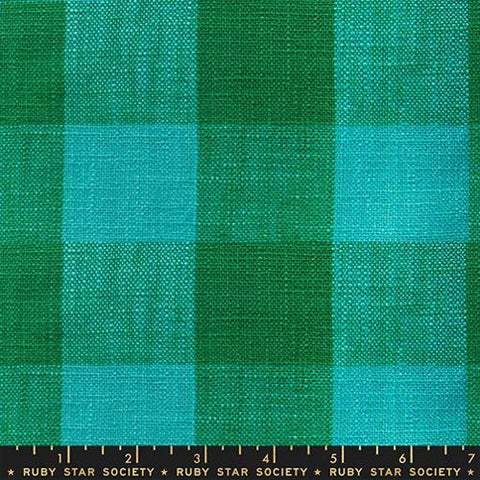 16" Sunshine Toweling Turquoise Checkers -- Alexia Abegg