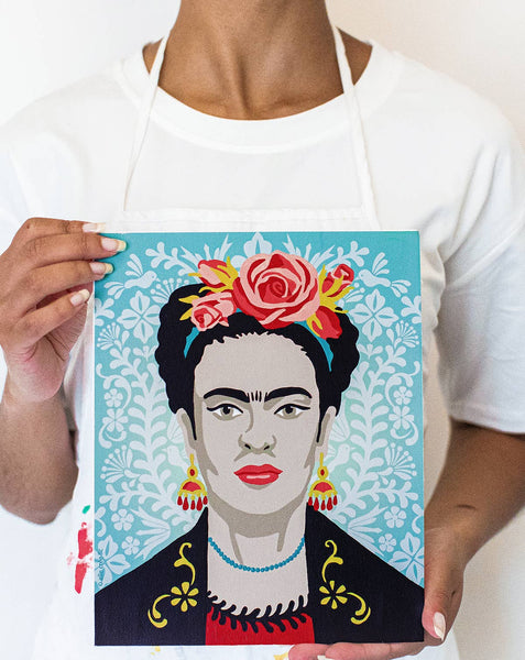 Turquoise Frida with Flowers Paint-by-Number Kit