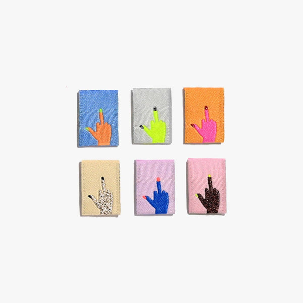 Middle Finger Mini Hands Woven Labels | KATM