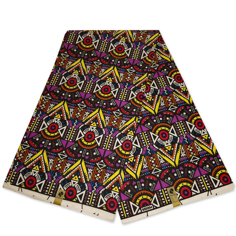 African Print Fabric - Multicolor Tribal - 100% Cotton -- African Fabs