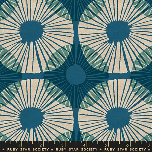 Superbloom Canvas in Teal -- Reimagined Landscapes  by Jen Hewett -- Ruby Star Society/ Moda Fabrics