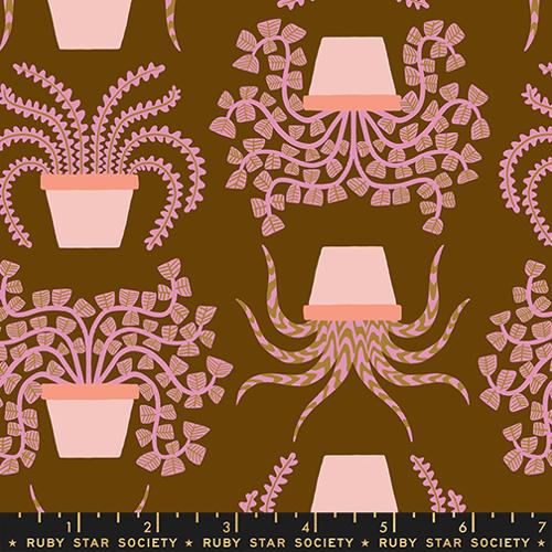 Planties in Cocoa -- Calathea -- Ruby Star Society Moda Fabrics