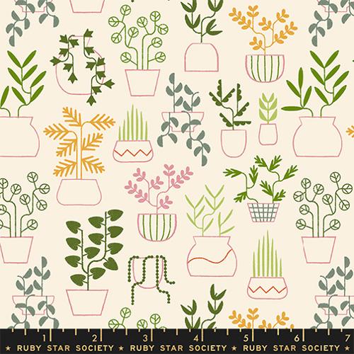Plant Life in Natural -- Calathea -- Ruby Star Society Moda Fabrics
