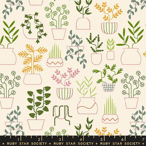 Plant Life in Natural -- Calathea -- Ruby Star Society Moda Fabrics