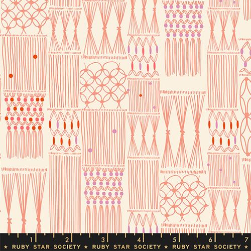 Retro Macrame in Melon -- Calathea -- Ruby Star Society Moda Fabrics