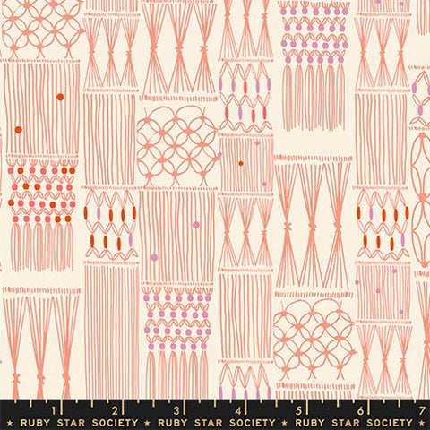 Retro Macrame in Melon -- Calathea -- Ruby Star Society Moda Fabrics